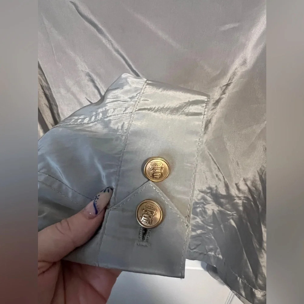 Vintage | Versace Double Zipper Silver Half-Zip Jacket | Size L (approx) - Picture 7 of 10